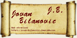 Jovan Bilanović vizit kartica
